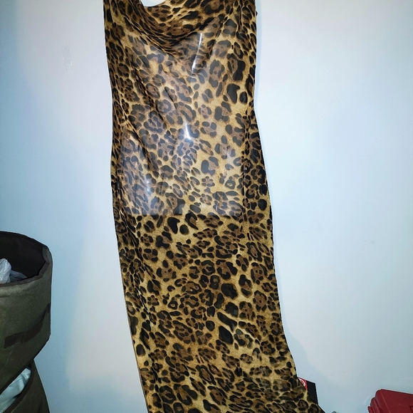 Sheer Leopard Print Maxi Dress - Picture 4 of 10